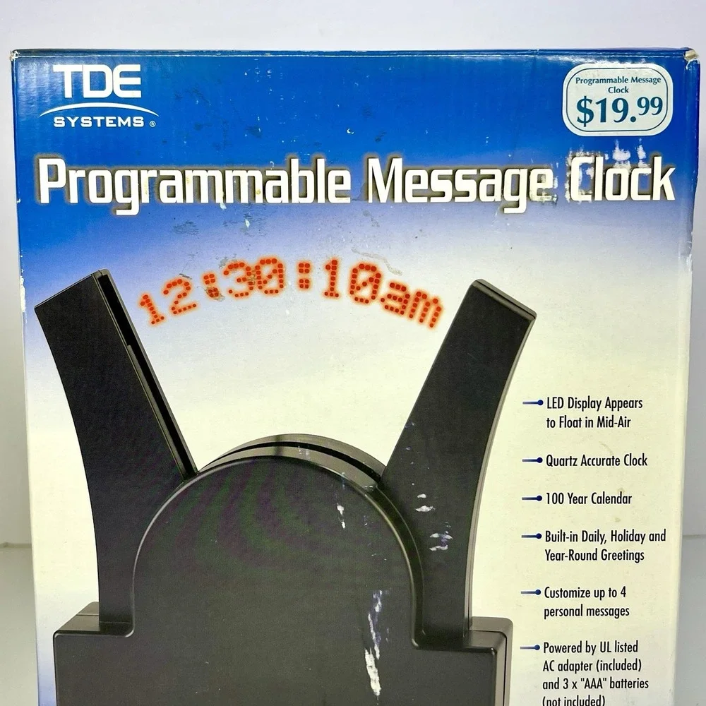 TDE Systems Programmable Message Clock LED Display Floating Message NEW Open Box